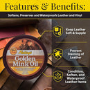 Fiebing's Golden Mink Oil for Leather Boots (6 Pack, 6 oz Each) - Leather Cleaner & Conditioner - Waterproof, Preserve, Soften All Smooth Leathercraft & Vinyl - Prevents Salt Stains On Couch, Purse — 2