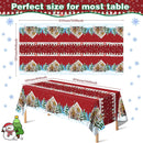 OHOME Christmas Party Decorations | Snowman Plastic Tablecloth for Christmas Decorations Indoor Outdoor Outside - Xmas Party Favors Supplies for Table Decor Backdrop Banner,2 Pack | Red Green White — 2