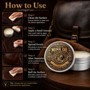 Leather Conditioner for Furniture, 4 OZ Repair Salve & Restorer | Deep Softener Balm for Couch Sofa Car Seats, Protect & Restore Leather — 4