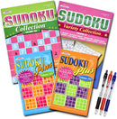4-Pack 350+ Sudoku Puzzles for Adults, with Tips & Tricks, Puzzle Books for Adults & Seniors, Aging Seniors Brain Stimulation Activity Books, Large 8 X10 and Digest 5 X 8 Combo — 1