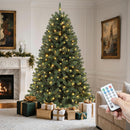 YITAHOME Pre-Lit Green Artificial Hinged Christmas Tree with Remote Control, 6ft Prelighted Spruce Xmas Tree for Home, Office, Party Decoration with 1000 Branch Tips and 250 Lights, Green — 1
