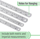 Mr. Pen- Metal Straight Edge Ruler, 4 pcs, 6", 8", 12", 14" | 6, 8, 12, 14 inch | Silver — 3