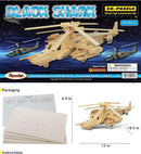 Puzzled 3D Puzzle Black Shark Helicopter Wood Construction Kit - 84 Pieces — 2