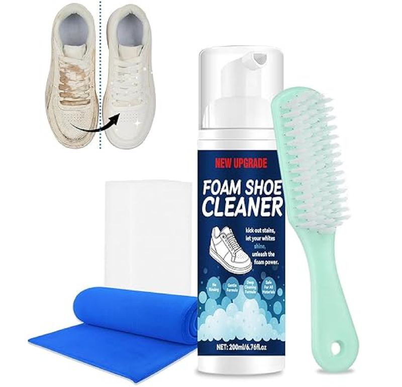 Foam Shoe Cleaner,200ml White Shoe Cleaner Sneakers Kit,Removes Dirt and Stain,Sneaker Cleaner Kit for Tennis,Canvas,Suede Shoe