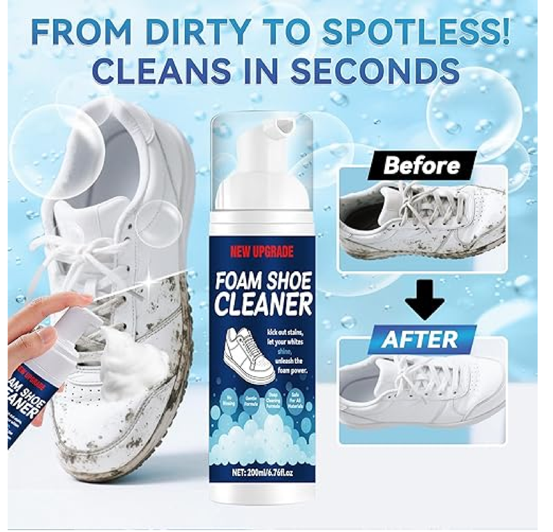 Foam Shoe Cleaner,200ml White Shoe Cleaner Sneakers Kit,Removes Dirt and Stain,Sneaker Cleaner Kit for Tennis,Canvas,Suede Shoe