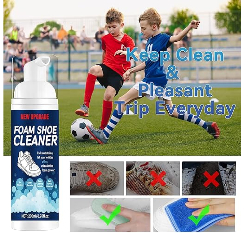 Foam Shoe Cleaner,200ml White Shoe Cleaner Sneakers Kit,Removes Dirt and Stain,Sneaker Cleaner Kit for Tennis,Canvas,Suede Shoe