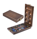 AMEROUS Wooden Mancala Board Game Set with 72+8 Bonus Multi Color Glass Stones Folding Board Mancala Instructions Gift Package Classic Family Board Game for Ages 6 to Adults Tabletop Version