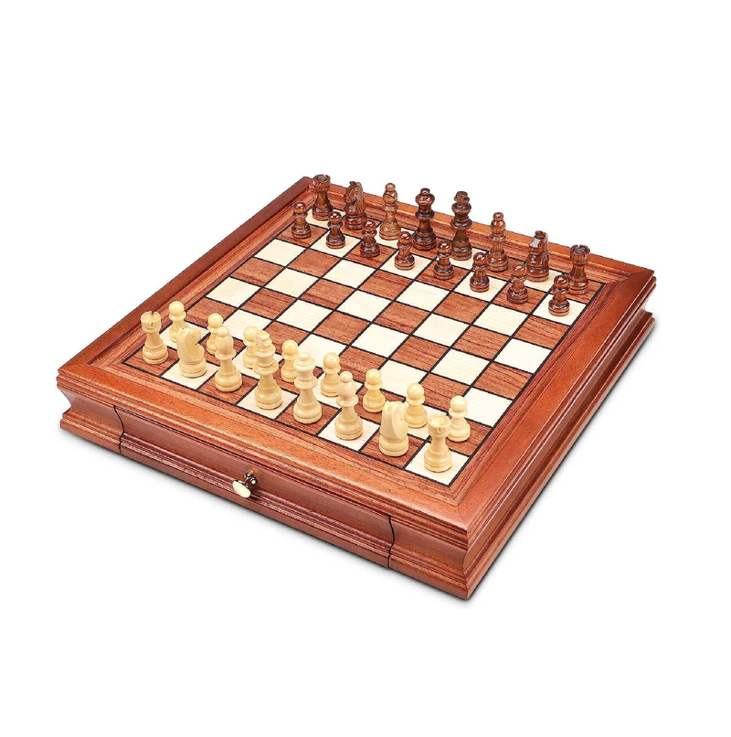 Wholesale Factory professional custom metal chess pieces and leather chess  board game set From m.
