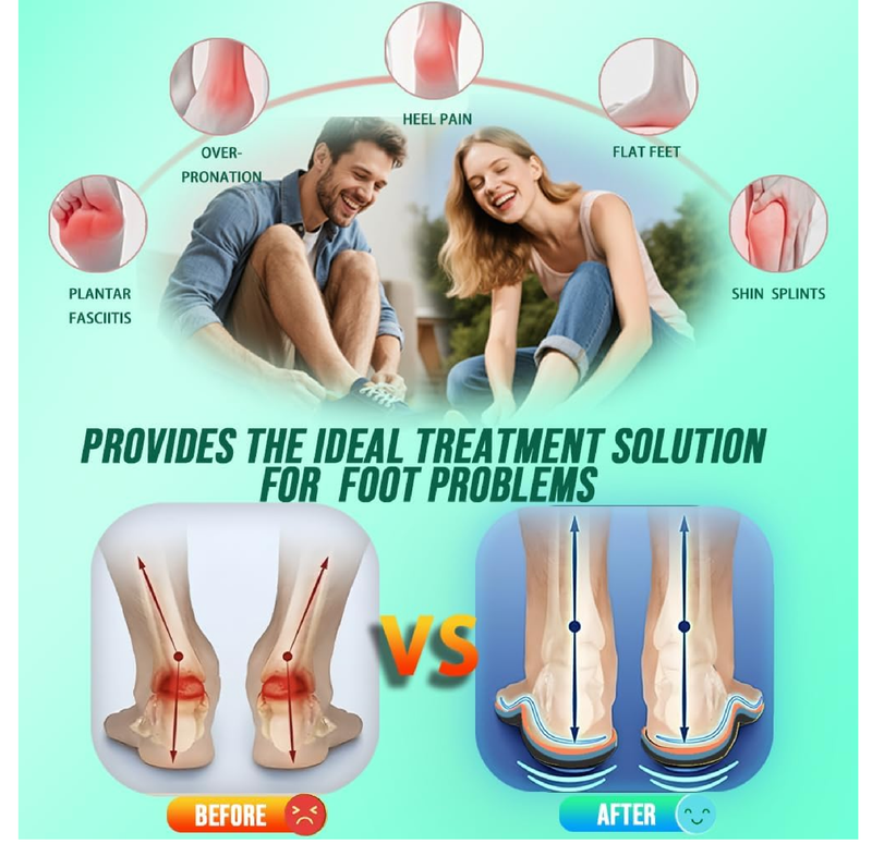 Plantar Fasciitis Relief Insoles Men-240+lbs High Arch Support Shoe Inserts for Women,