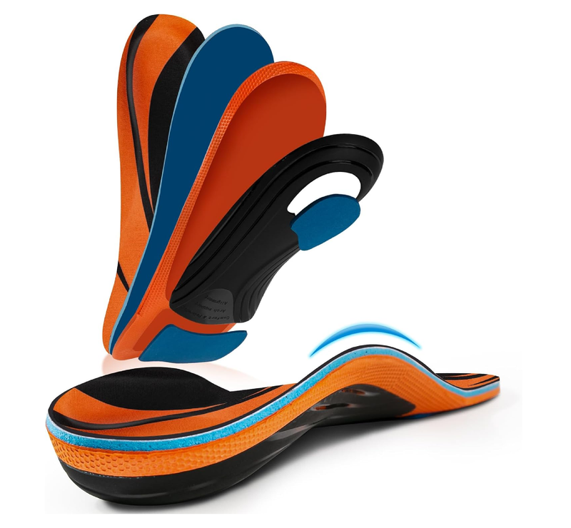 AOTENG STAR Plantar Fasciitis Insoles, High Arch Support Insoles from 240 to 300 lbs,