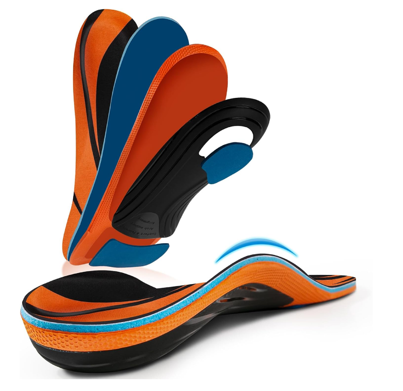 AOTENG STAR Plantar Fasciitis Insoles, High Arch Support Insoles from 240 to 300 lbs, Heavy Duty Orthotic Shoe Inserts for All Day Walking,