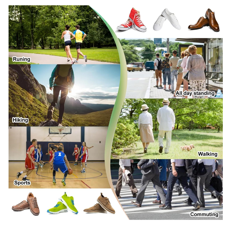 AOTENG STAR Plantar Fasciitis Insoles, High Arch Support Insoles from 240 to 300 lbs, Heavy Duty Orthotic Shoe Inserts for All Day Walking,