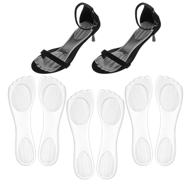 3Pairs Gel Shoe Inserts for Women, Thickened Gel High Heel Cushion Insoles Women,