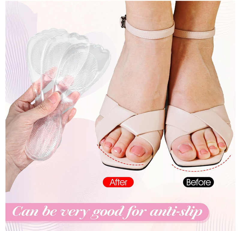 3Pairs Gel Shoe Inserts for Women, Thickened Gel High Heel Cushion Insoles Women,