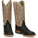 Justin Boots Men's Doc Bar 13" Full Quill Ostrich Boot - Black (AQ8042) - Front View