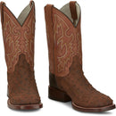 Justin Boots Men's King 11" Full Quill Ostrich Boot - Saddle (AQ8043) - Front View