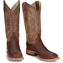 Justin Boots Men's Three Bars 13" Smooth Ostrich Boot - Brandy (AQ8141) - Front View