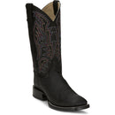 Justin Boots Men's Three Bars 13" Smooth Ostrich Boot - Black (AQ8142) - View 2