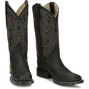 Justin Boots Men's Three Bars 13" Smooth Ostrich Boot - Black (AQ8142) - Front View