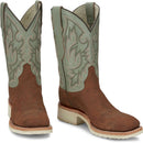 Justin Boots Men's Peppy San Badger 11" Smooth Ostrich Boot - Distressed Cognac (AQ8143) - Front View