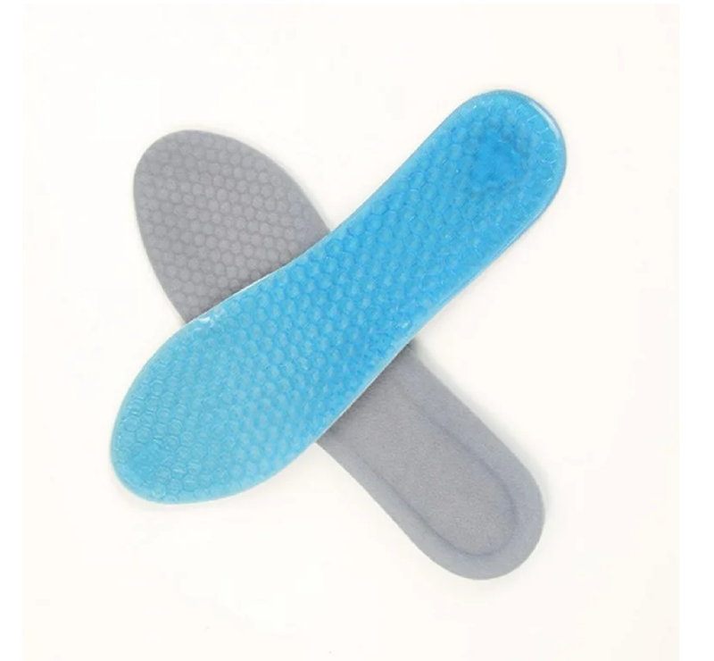 1Pair Blue Silicone Gel Reusable Honeycomb Full Length Non Slip Comfort Sports Insole