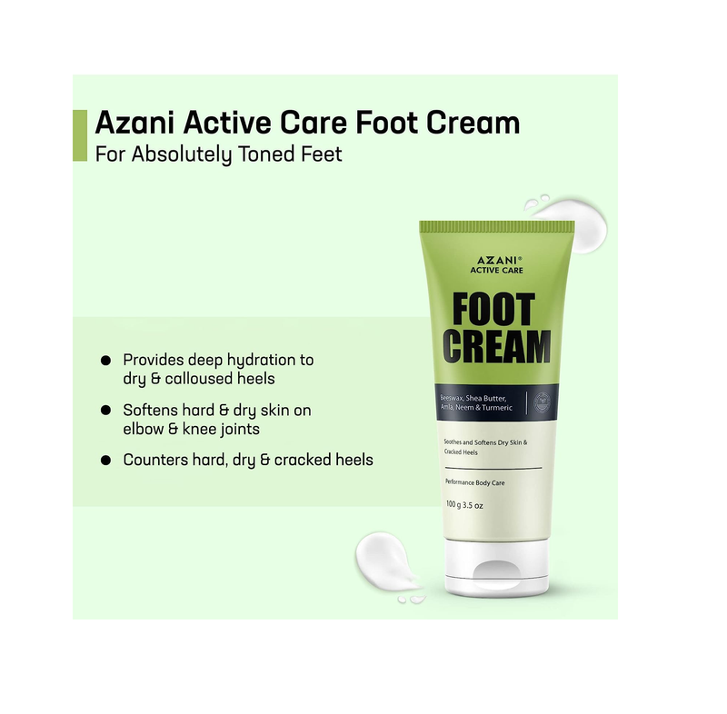 AZANI Foot Care Cream 4% Beeswax  Shea Butter Turmeric For Rough Dry and Cracked Heel Knee & Elbow Exfoliator Moisturizer Women & Men