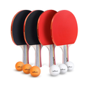 Abco Tech Table Tennis & Ping Pong Paddle Set Pack of 4 Premium Rackets & 6 Table Tennis Balls Ping Pong Set