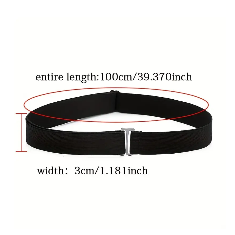 Adjustable Elastic Invisible Belt Simple Solid Color No Show Belt Traceless No Buckle Belt For Jeans Pants Unisex