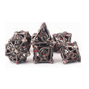 Metal Dice DND Set Playing dice 7pcs Hollow polyhedral dice Suitable for Dungeons and Dragon RPG Explorers Savage World and Table Games dice/FreeGifts Tray with Leather Dice Pouch