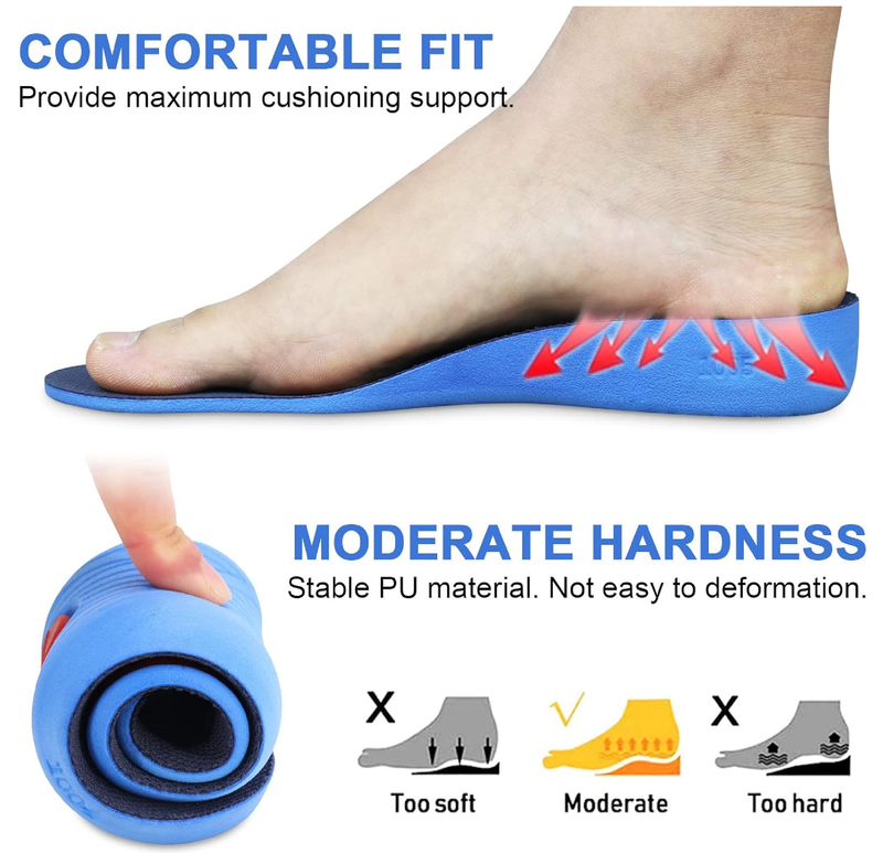 Ailaka Height Increase Insoles for Men Women - 1 Pair PU Shoes Lifts Elastic Shock Absorbing Sports Shoe Insoles Height Increase,