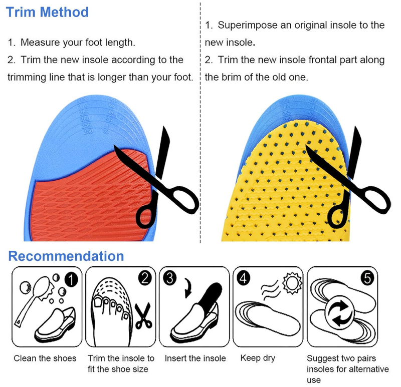Ailaka Height Increase Insoles for Men Women - 1 Pair PU Shoes Lifts Elastic Shock Absorbing Sports Shoe Insoles Height Increase,
