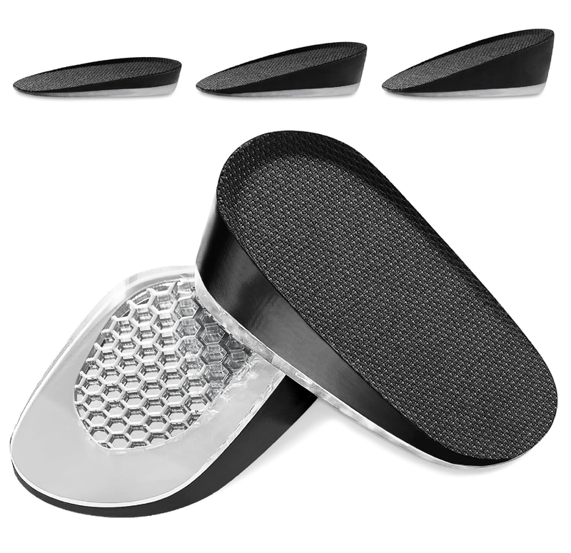 Ailaka Gel Height Increase Insoles, Shock Absorption Heel Cushion Pads, Height Lift Shoes Inserts for Men & Women