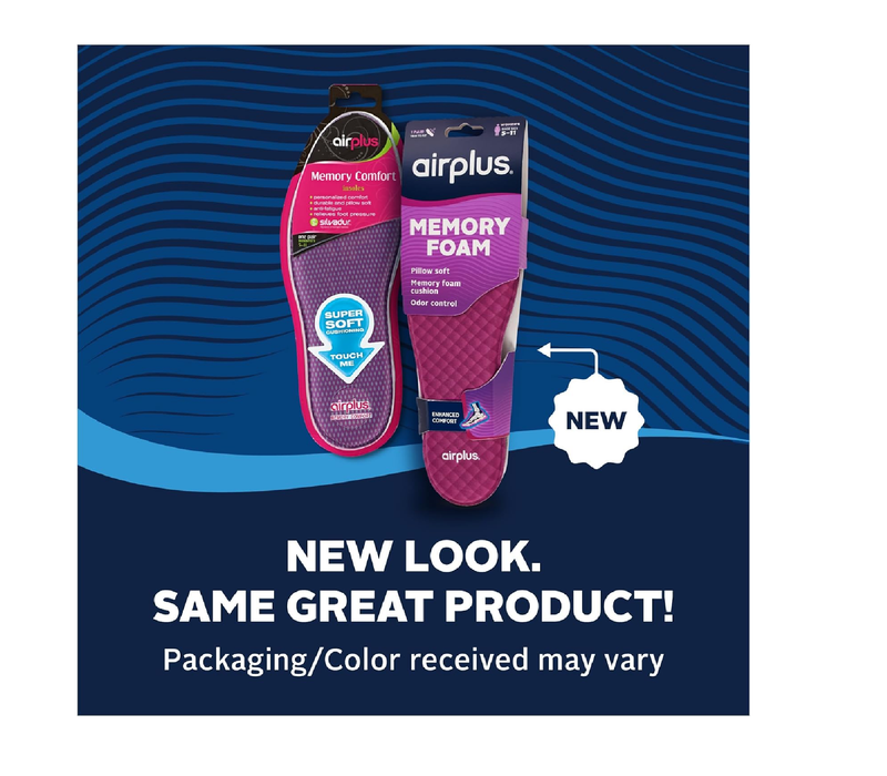 Airplus Memory Comfort Shoe Insoles With Memory Foam for Pressure Relief, Ideal For Men and Women