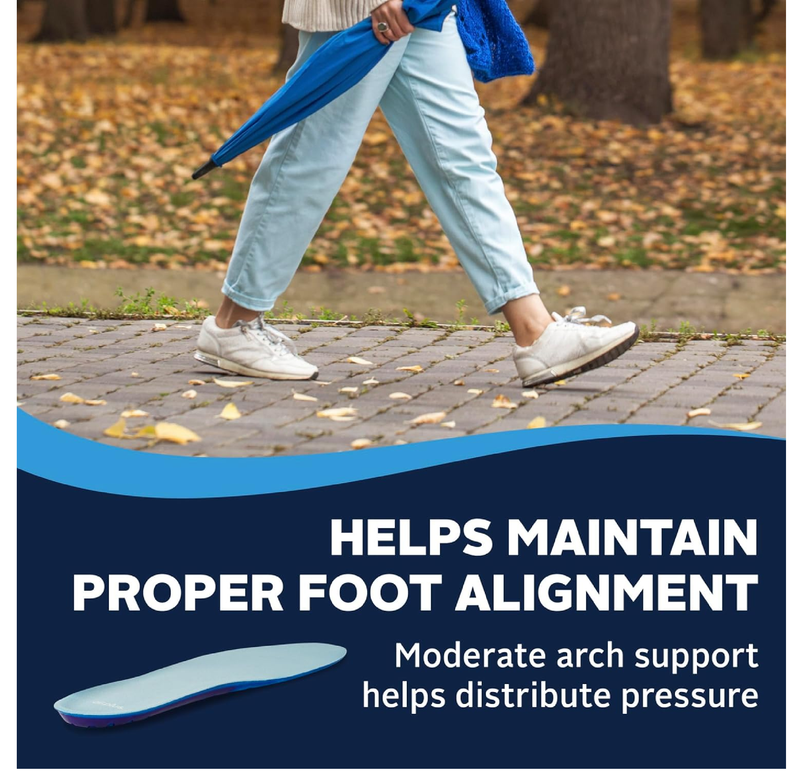 Airplus Massage Gel Insoles, Premium Gel Cushioning with Heel and Ball-of-Foot, Arch Support Insoles,
