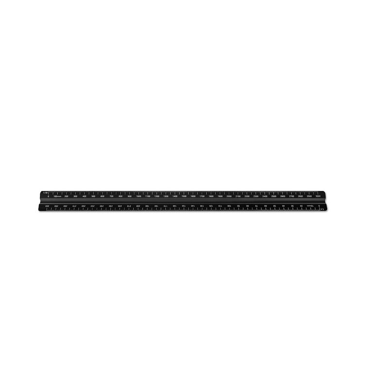 Alumicolor Aluminum Engineer Metric Solid Drafting Scale | 30 Centimeter, Black