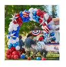 163pcs Red White and Blue Balloon Garland Arch Kit Patriotic Decorations with Exploding Star Balloons for Graduation Party Supplies Nautical Party Veterans Memorial Day 4th of July Baseball Party