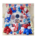 163pcs Red White and Blue Balloon Garland Arch Kit Patriotic Decorations with Exploding Star Balloons for Graduation Party Supplies Nautical Party Veterans Memorial Day 4th of July Baseball Party