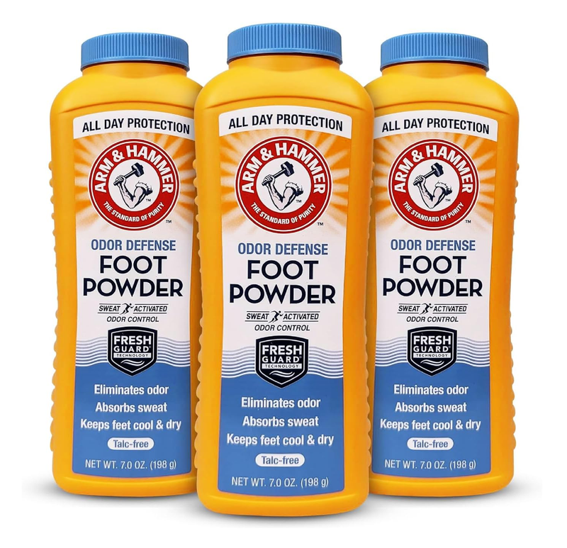 Arm & Hammer Foot Powder for Shoes & Feet, Talc-Free Odor & Moisture Control for Men & Women, 7 oz (3 Pack)
