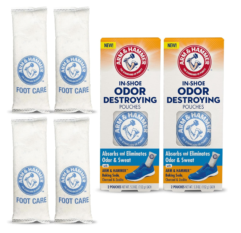 Arm & Hammer In-Shoe Odor Destroying Pouches, Shoe Deodorizer Insert for Reducing Odor and Absorbing Moisture,