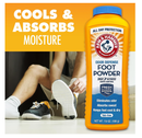 Arm & Hammer Foot Powder for Shoes & Feet, Talc-Free Odor & Moisture Control for Men & Women, 7 oz (3 Pack)