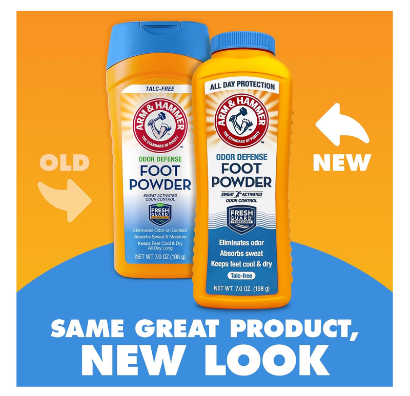 Arm & Hammer Foot Powder for Shoes & Feet, Talc-Free Odor & Moisture Control for Men & Women, 7 oz (3 Pack)