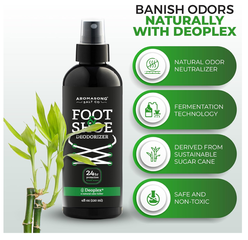 Aromasong Natural Shoe Deodorizer and Foot Spray - 24-Hour Freshness Foot Odor Eliminator for Feet