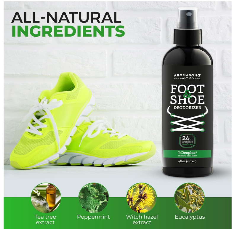 Aromasong Natural Shoe Deodorizer and Foot Spray - 24-Hour Freshness Foot Odor Eliminator for Feet