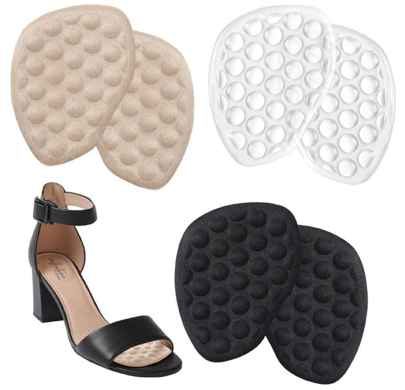 Metatarsal Pads for Women, Heel Inserts with Ball of Foot Cushions, Anti-Slip Shoe Pads, 3 Pairs
