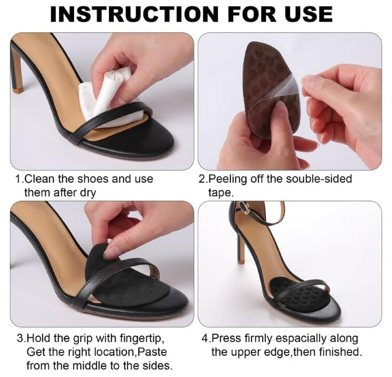 Metatarsal Pads for Women, Heel Inserts with Ball of Foot Cushions, Anti-Slip Shoe Pads, 3 Pairs