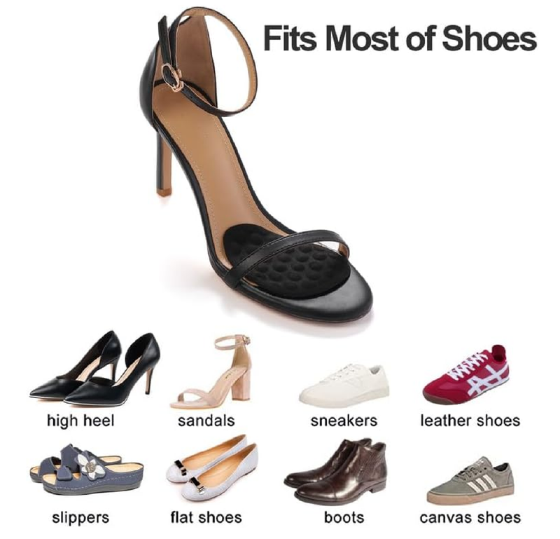 Metatarsal Pads for Women, Heel Inserts with Ball of Foot Cushions, Anti-Slip Shoe Pads, 3 Pairs