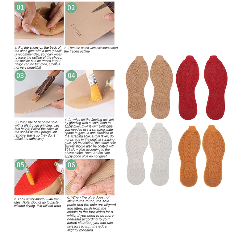Shoe Bottom Full Sole Repair, Anti Slip Full Sole Repair Replacement, V Shape Shoe Rubber Sole Repair,