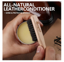 10 PCS Leather Boot Care Kit - Horsehair Brushes,Saddle Soap,Waterproofing Wax,Mink Oil Conditioner,