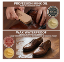 10 PCS Leather Boot Care Kit - Horsehair Brushes,Saddle Soap,Waterproofing Wax,Mink Oil Conditioner,