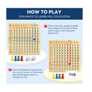 BAKAM Wooden Multiplication Board Math Game for Kids 8 12 Math Manipulatives Set with 100PCS Flash Cards for Kids 6 8 Years Old